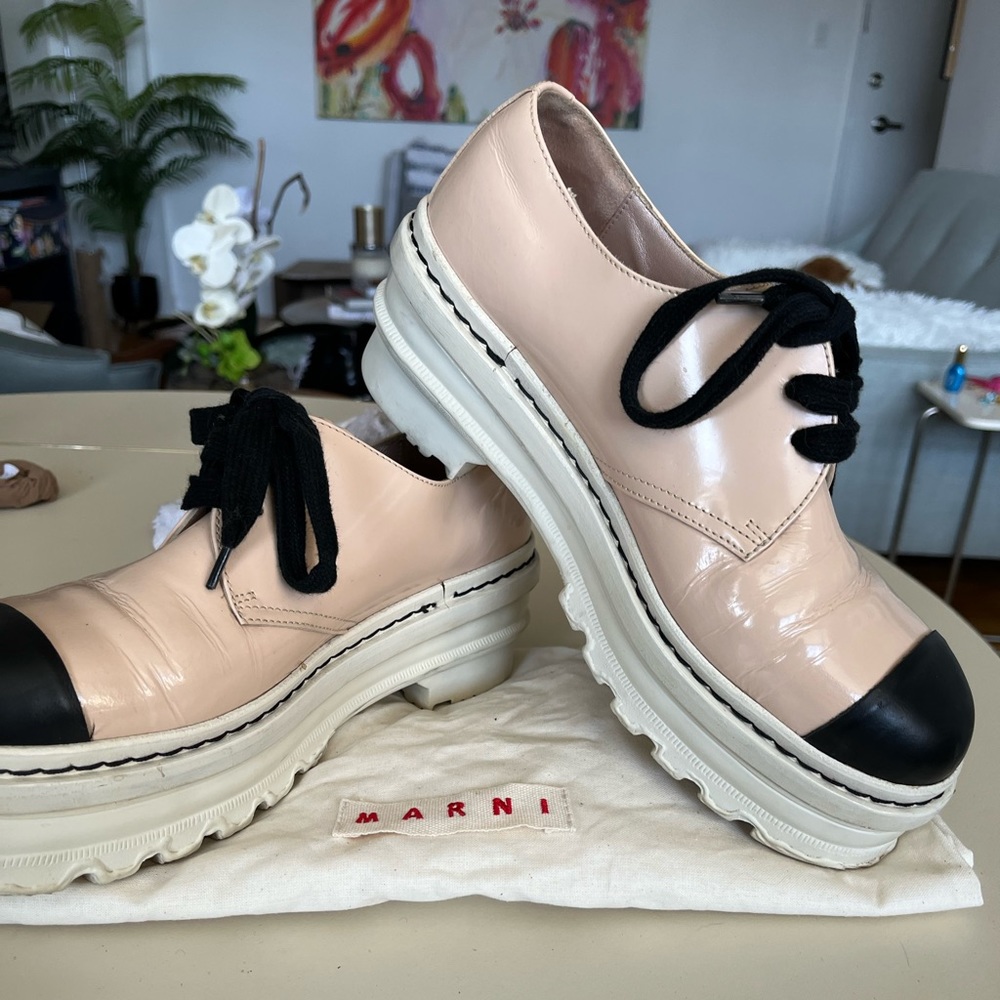 MARNI Pink & Black Toed Platform Shoes